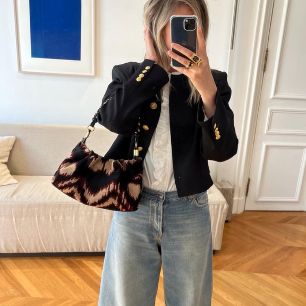 Ulla Johnson Remy Soft Convertible Clutch Obsidian Cross Body Bag NEW